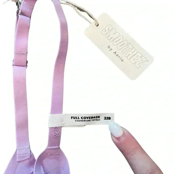 Aerie Smoothez Mesh Unlined Full Coverage Bra Purple Wash Size 32B NWT - Picture 5 of 8